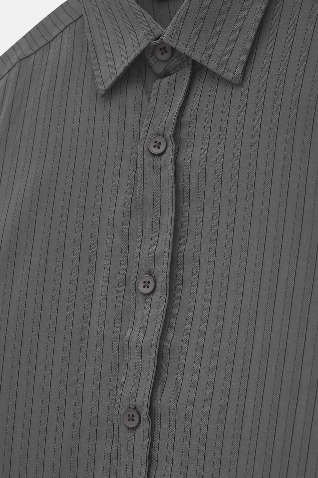 Giesto Chemise en Modal Anthracite Rayée Oversize - Anthracite