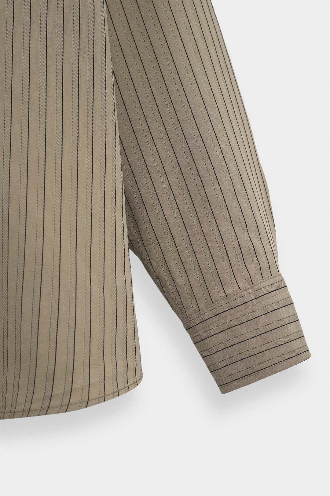 Giesto Chemise en Modal Rayée Beige Oversize - Beige
