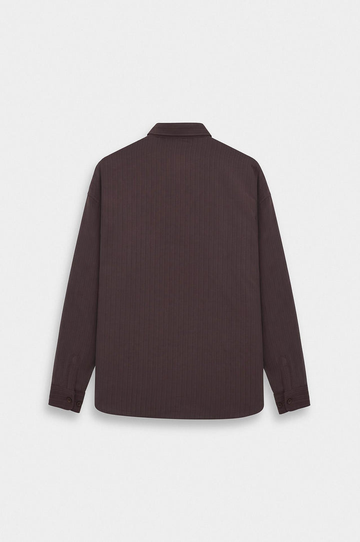 Giesto Chemise en Modal Bordeaux Rayée Oversize - Bordeaux