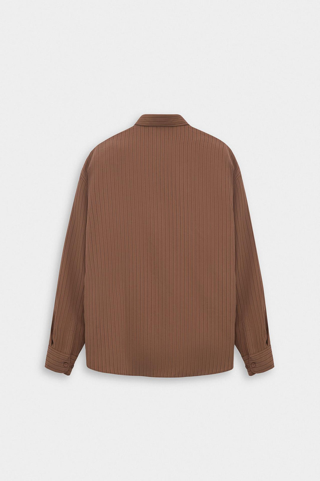Giesto Chemise en Modal Terre cuite Rayée Oversize - Brique