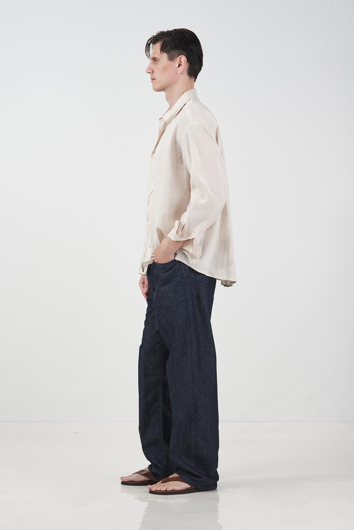 Giesto Chemise en lin blanche oversize - Blanc