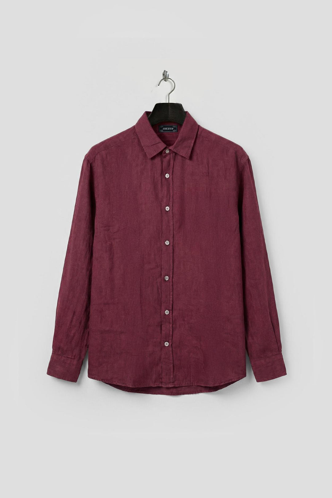Giesto Chemise en lin bordeaux oversize - Bordeaux