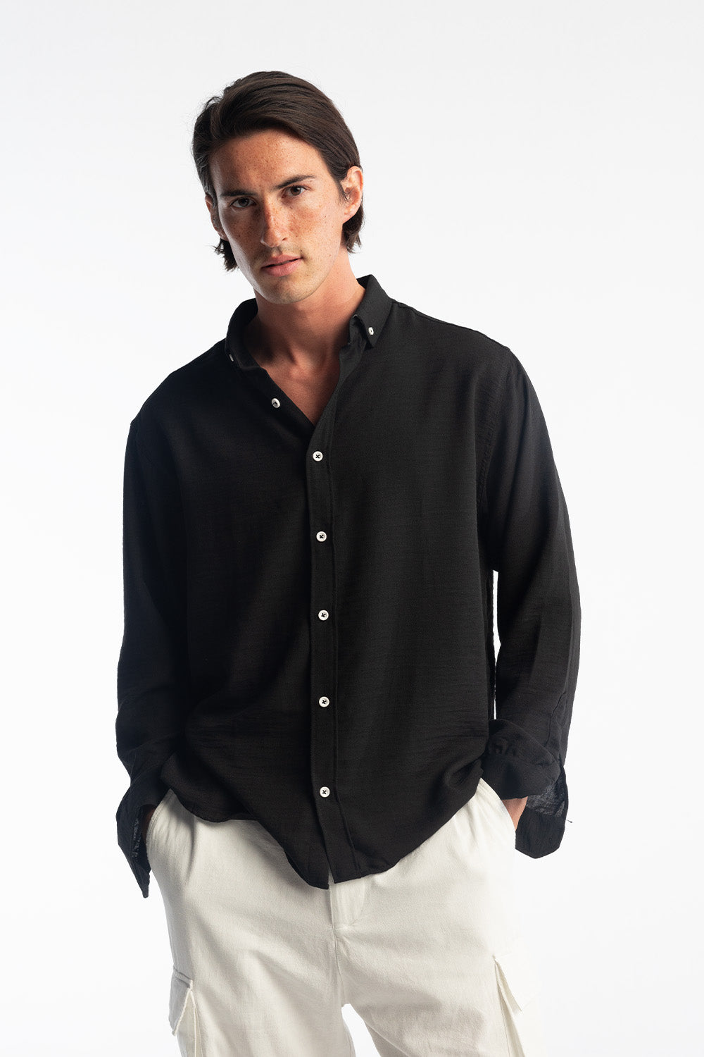 Giesto Chemise oversize fluide - Noir