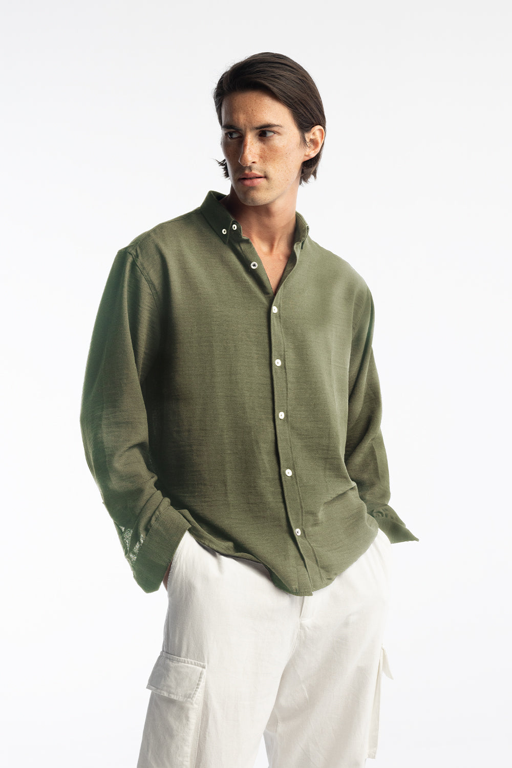 Giesto Chemise oversize fluide - Kaki