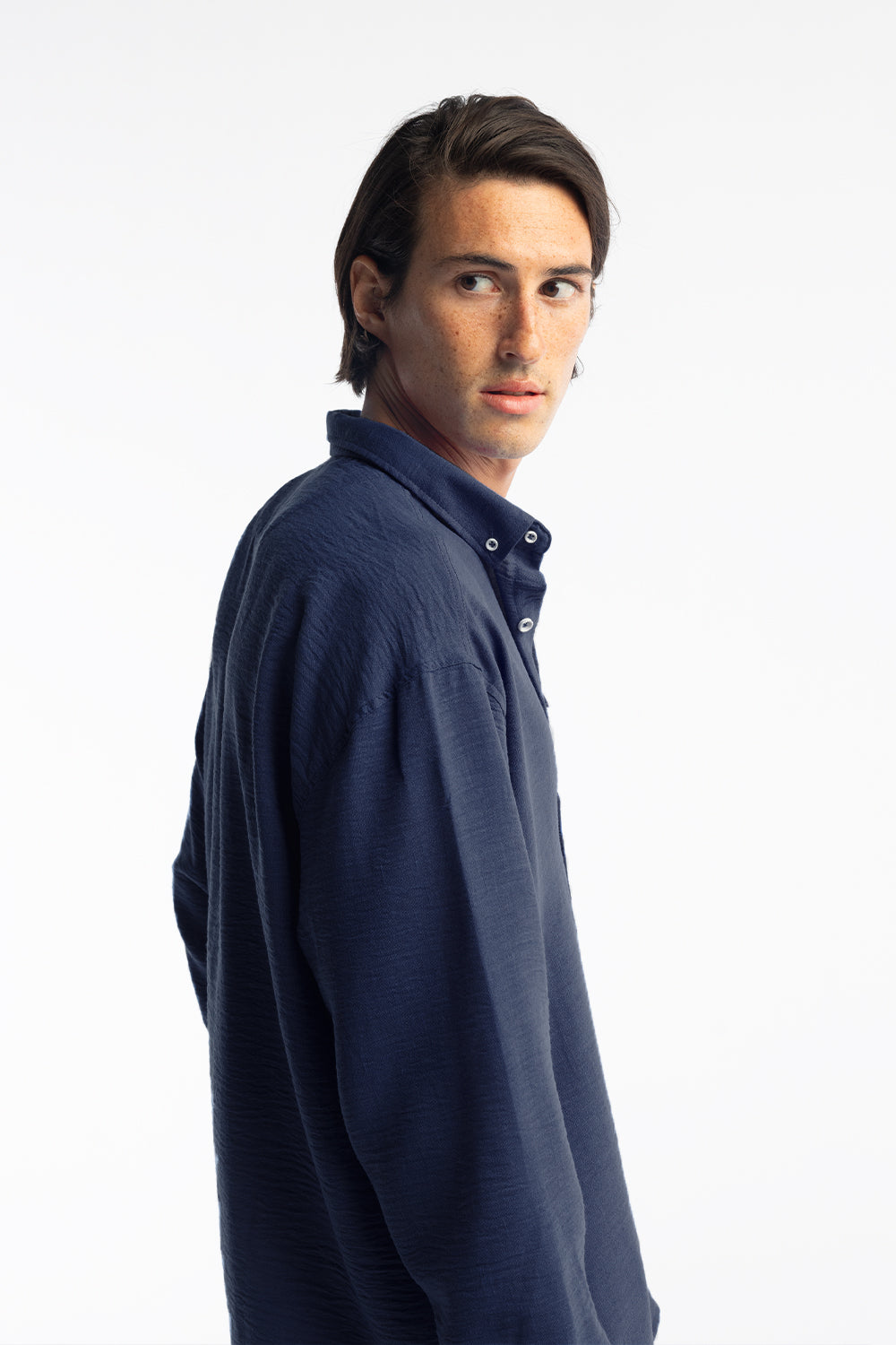 Giesto Chemise oversize fluide - Bleu marine