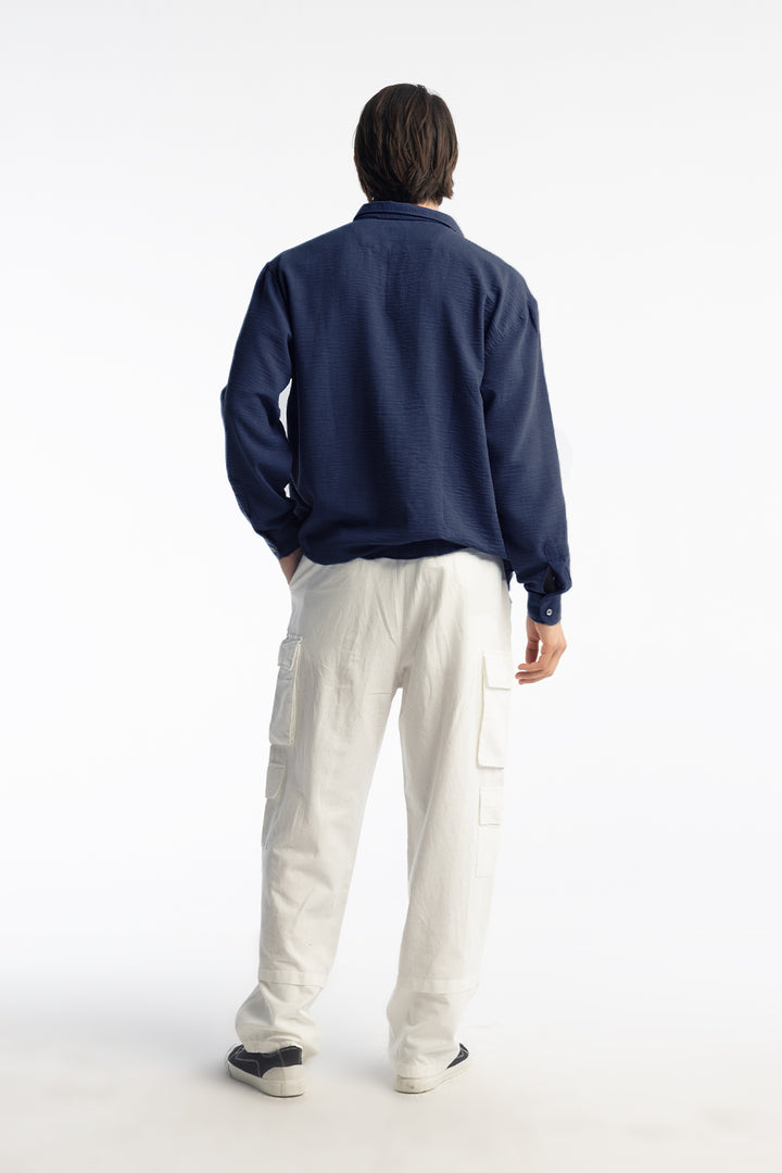 Giesto Chemise oversize fluide - Bleu marine