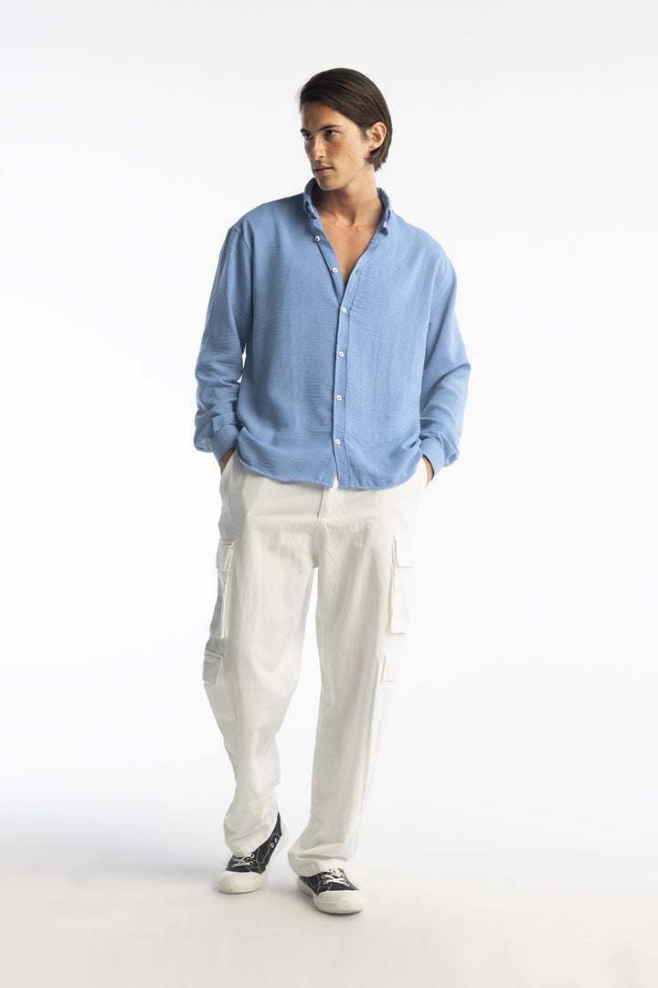 Giesto Chemise oversize fluide - Bleu clair