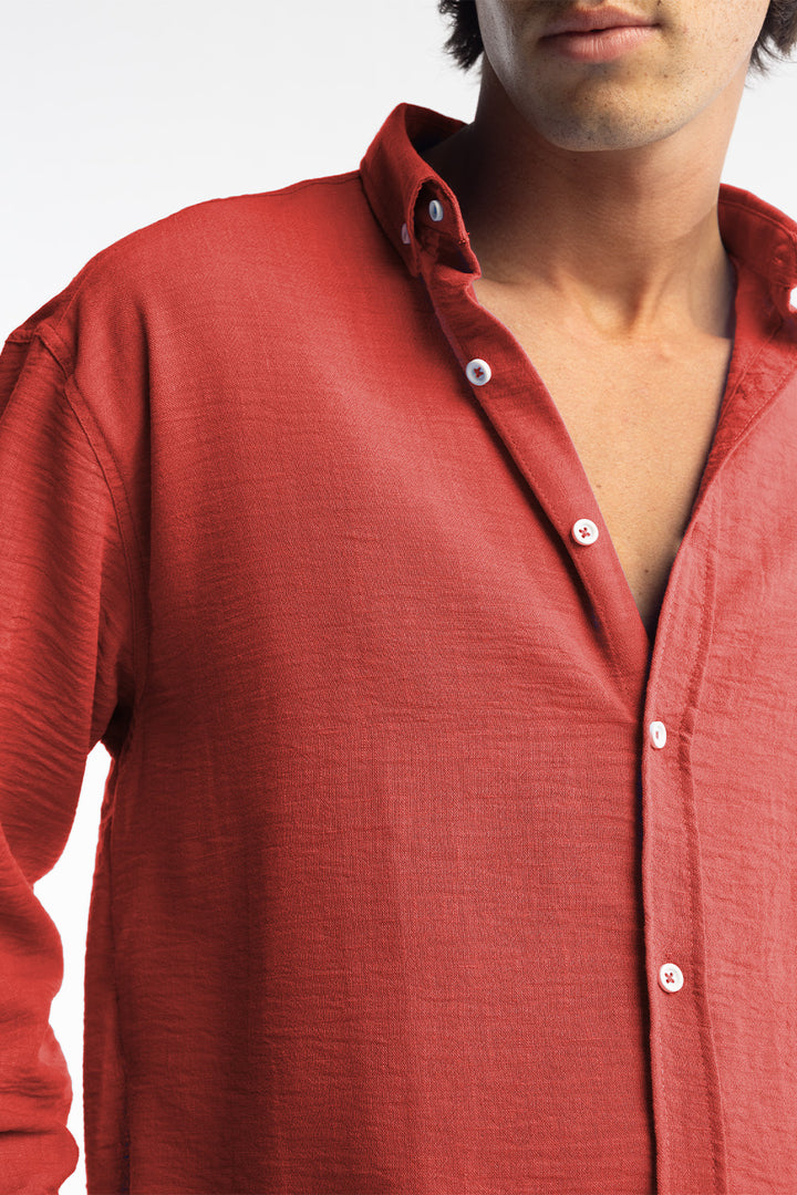 Giesto Chemise oversize fluide - Rouge