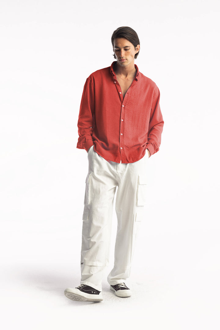 Giesto Chemise oversize fluide - Rouge