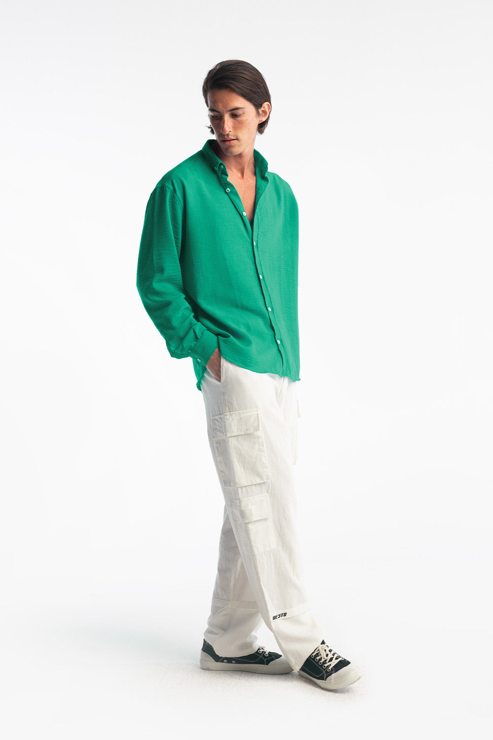 Giesto Chemise oversize décontractée - Vert