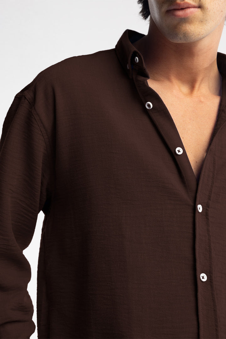 Giesto Chemise oversize fluide - Marron