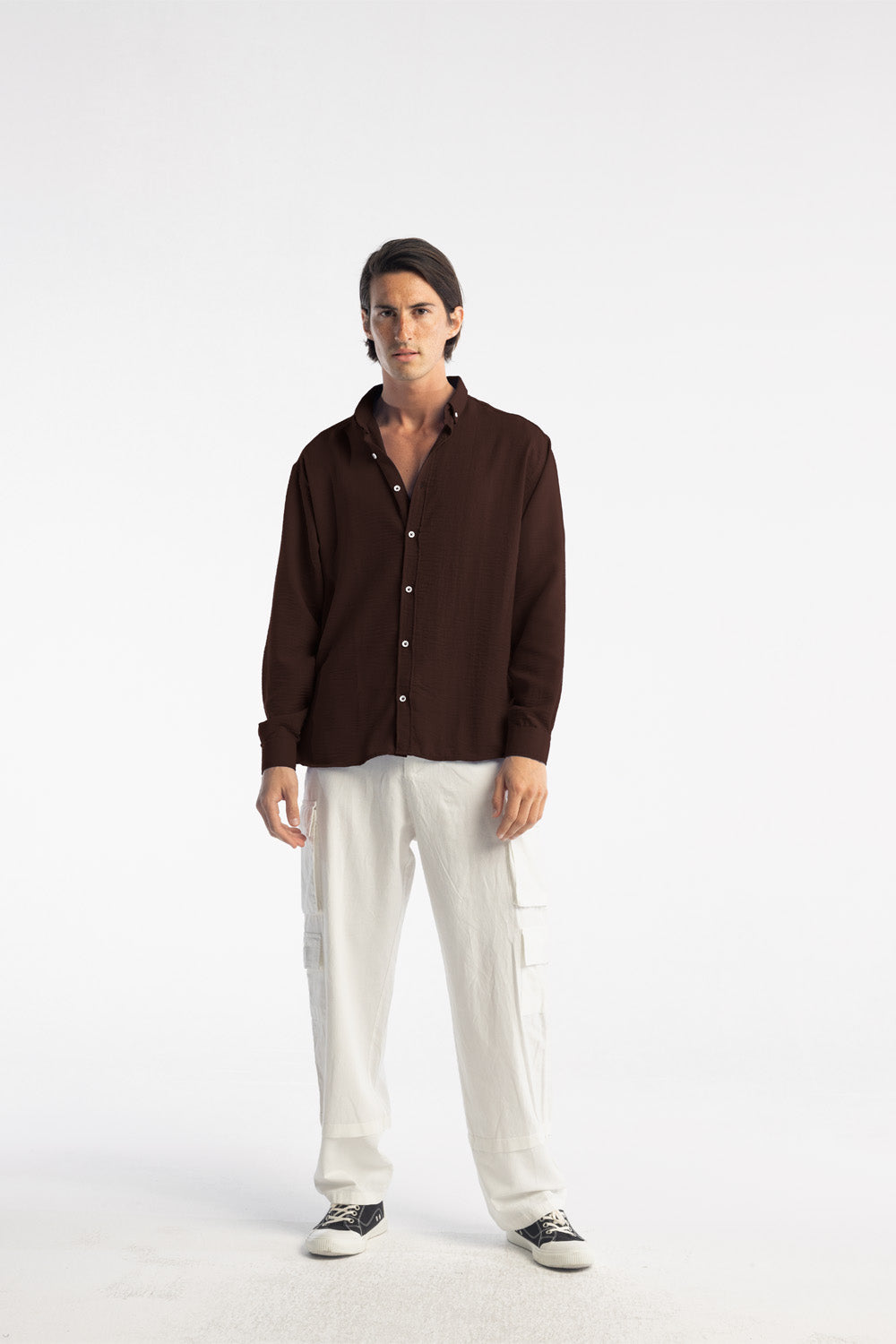 Giesto Chemise oversize fluide - Marron