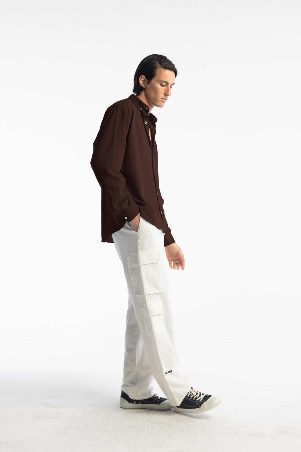 Giesto Chemise oversize fluide - Marron