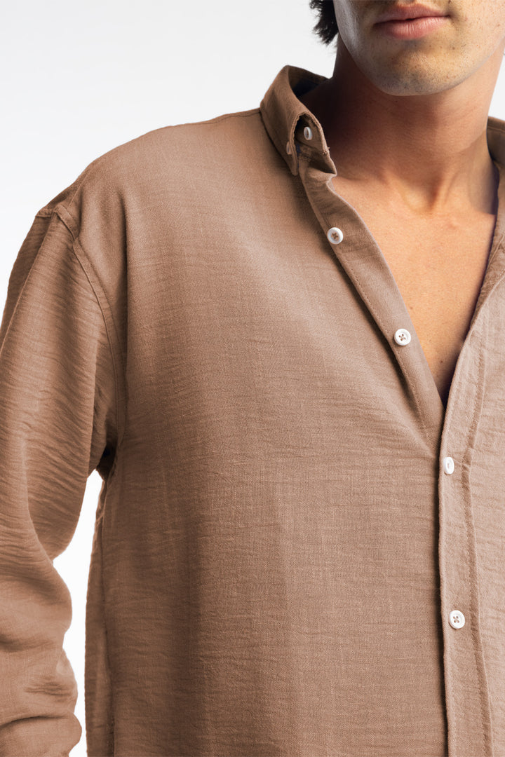 Giesto Chemise oversize fluide - Tabac