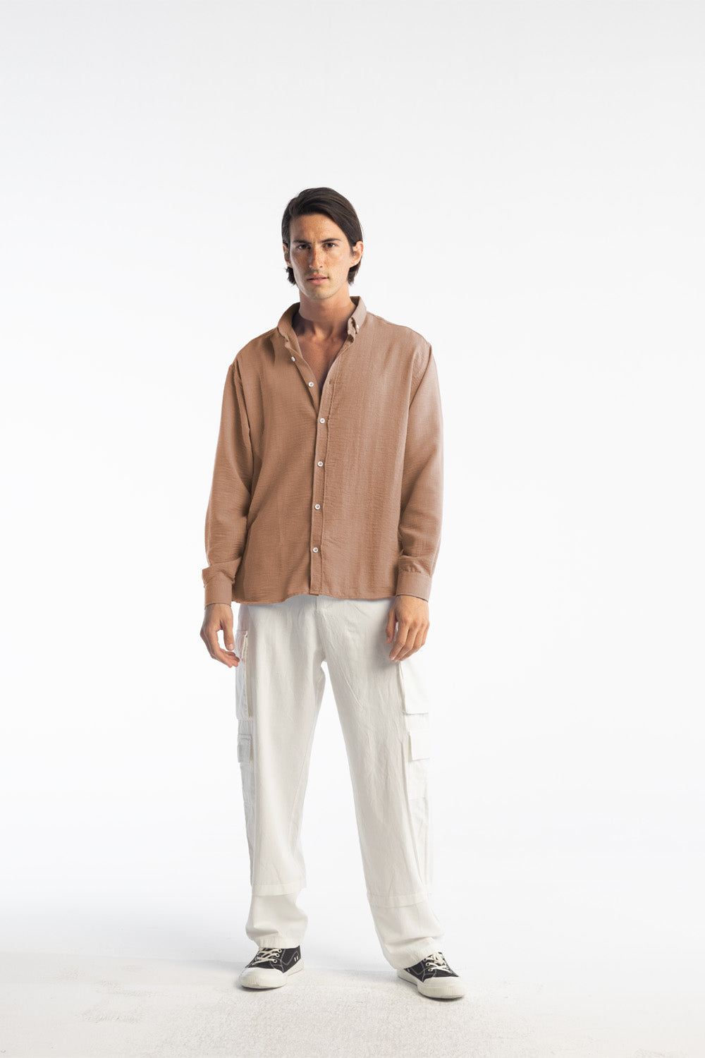 Giesto Chemise oversize fluide - Tabac