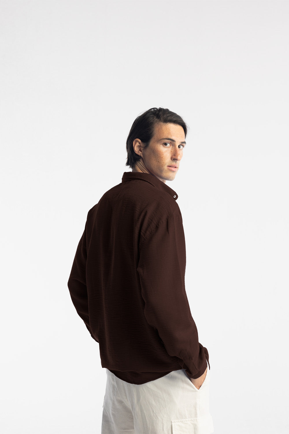 Giesto Chemise oversize fluide - Marron