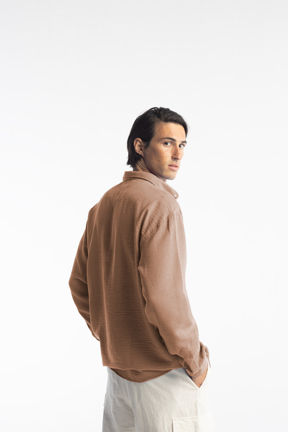 Giesto Chemise oversize fluide - Tabac