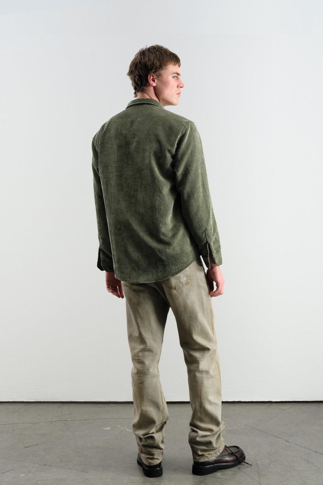 Giesto Chemise oversize en velours kaki - Kaki