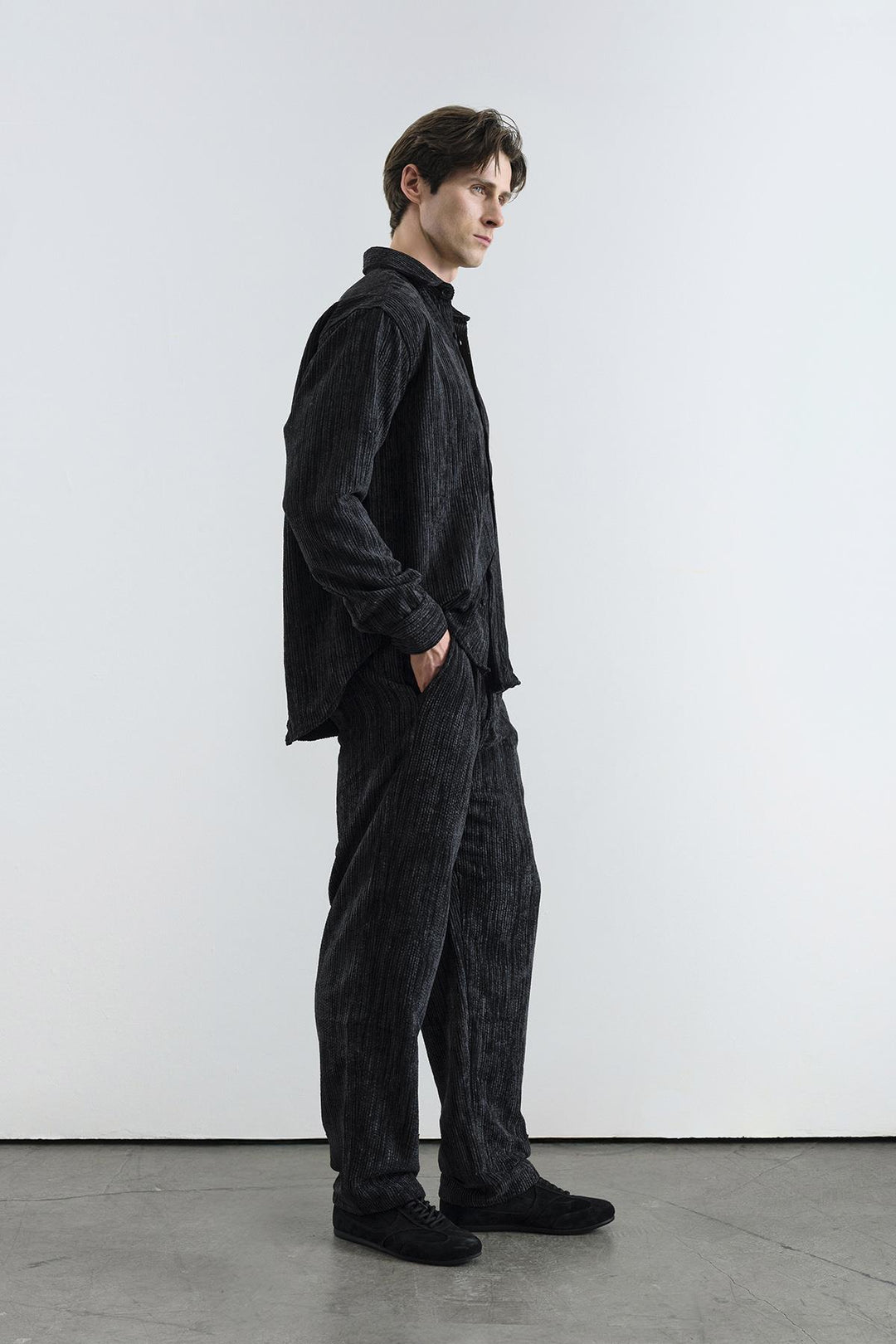 Giesto Chemise en Velours Noir oversize effet - Noir
