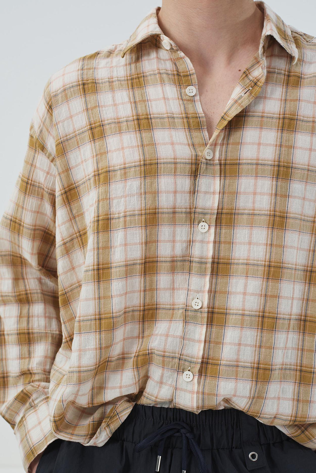 Giesto Chemise oversize à carreaux - Jaune