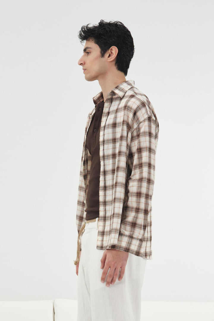 Giesto Chemise Oversize à carreaux - Noir
