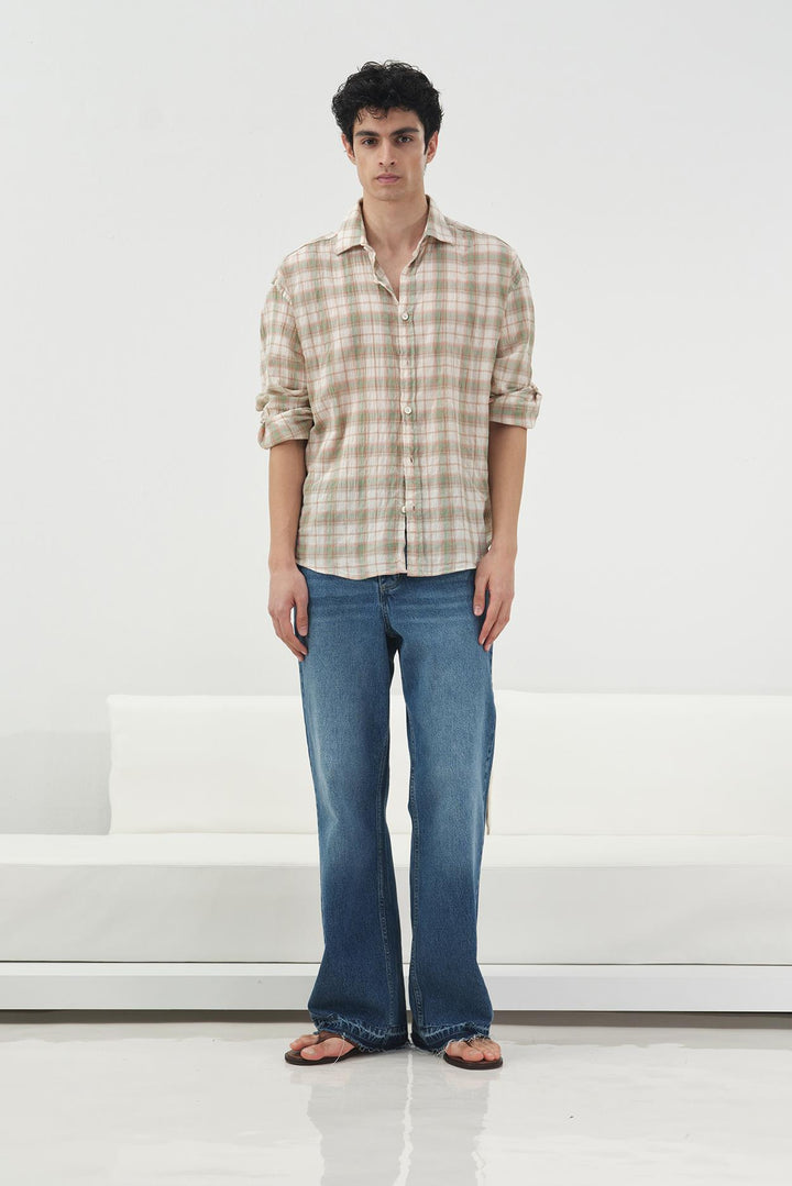 Giesto Chemise Oversize à carreaux - Menthe
