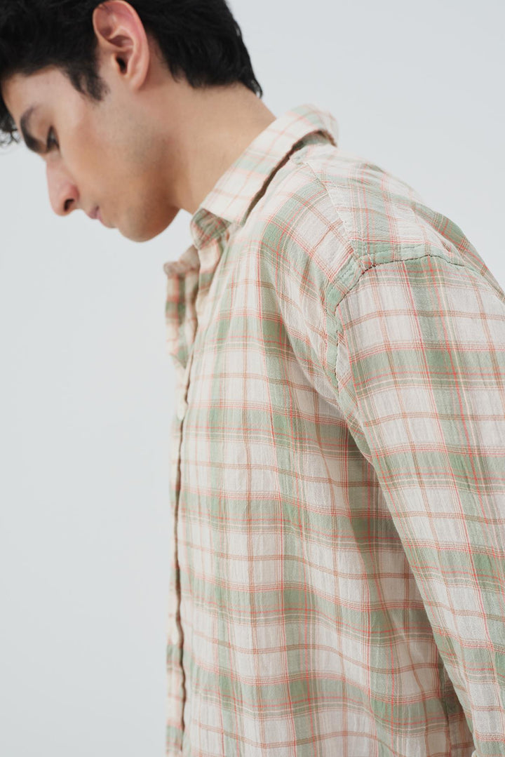 Giesto Chemise Oversize à carreaux - Menthe