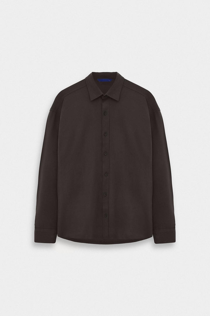 Giesto Chemise en Modal Marron Oversize - Marron