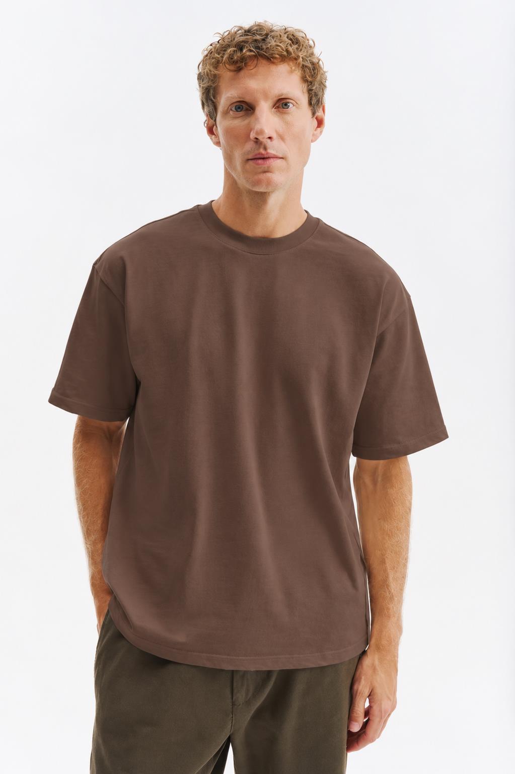 Giesto T-shirt oversize à manches courtes Marron - Marron