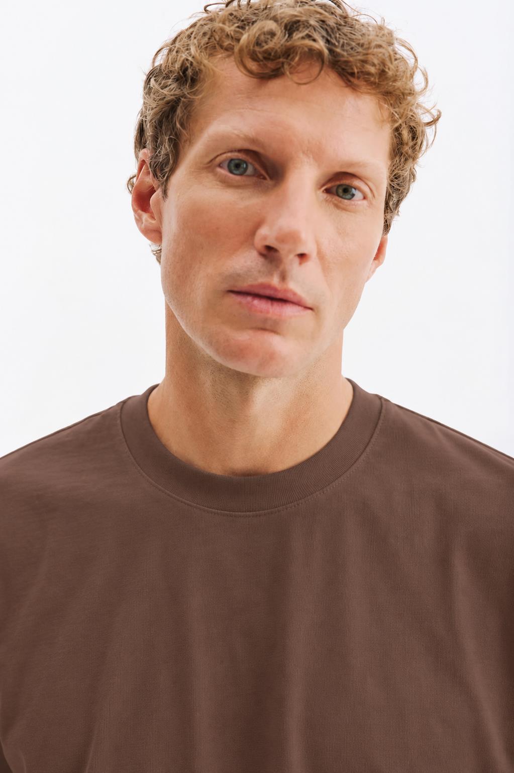 Giesto T-shirt oversize à manches courtes Marron - Marron