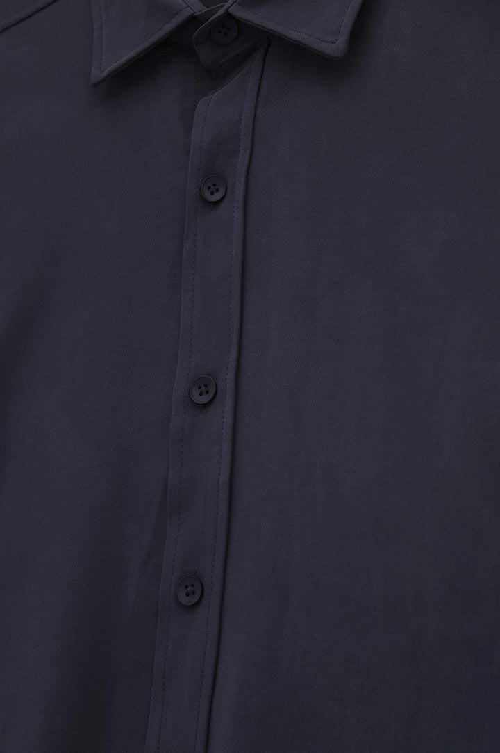 Giesto Chemise en Modal Bleu marine Oversize - Bleu marine