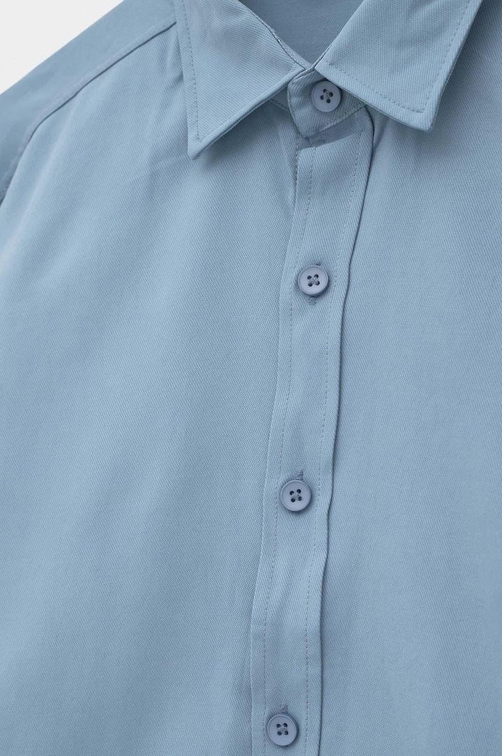 Giesto Chemise en Modal Bleue Oversize - Bleu