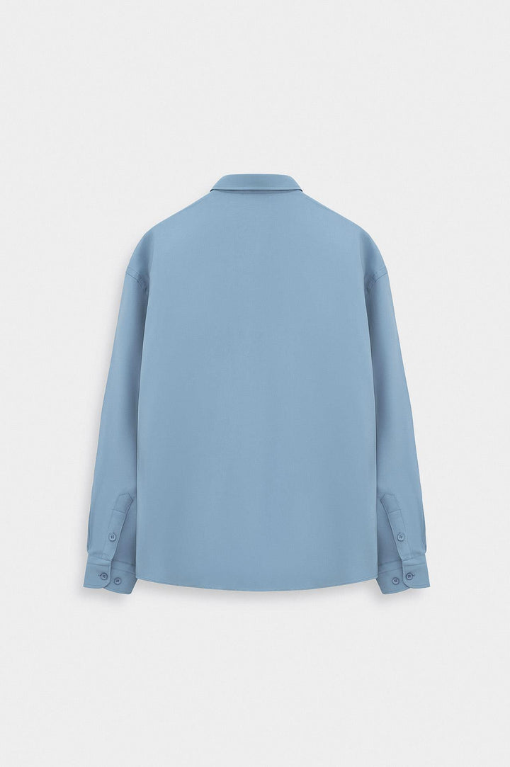Giesto Chemise en Modal Bleue Oversize - Bleu