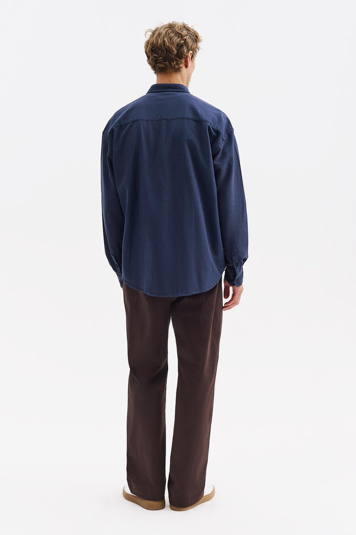 Giesto Chemise oversize en oxford bleu marine - Bleu marine