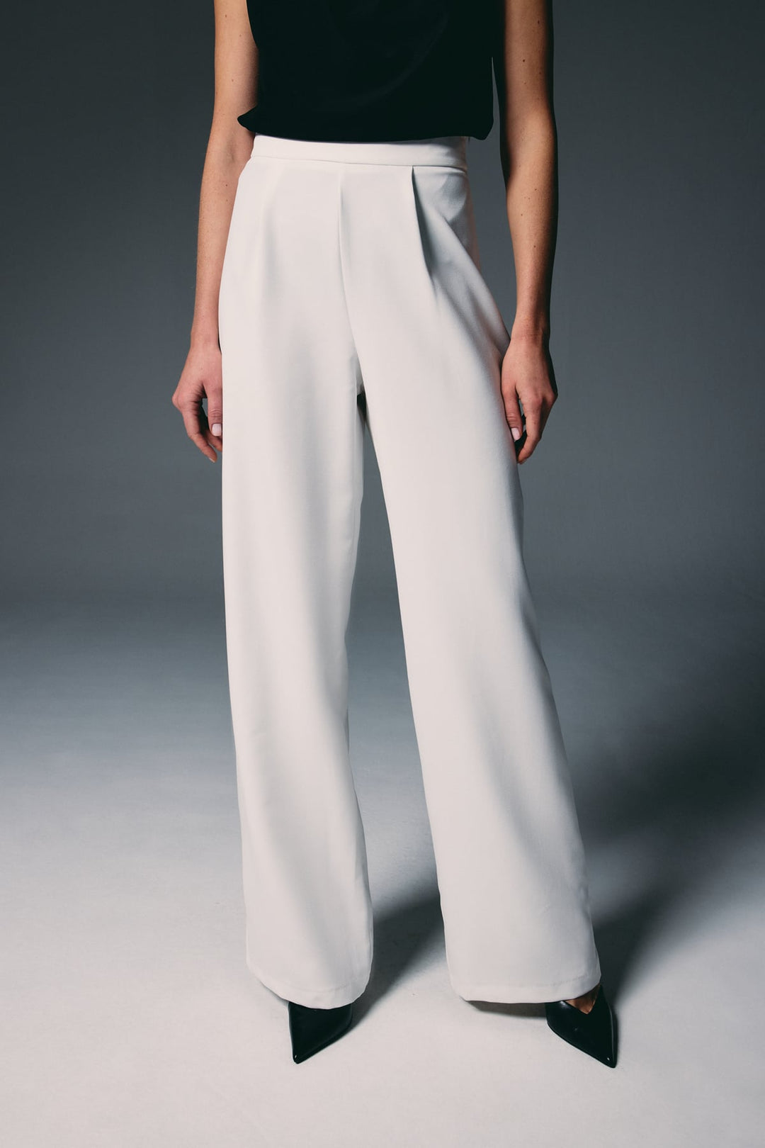 Sateen Pantalon Palazzo - Écru