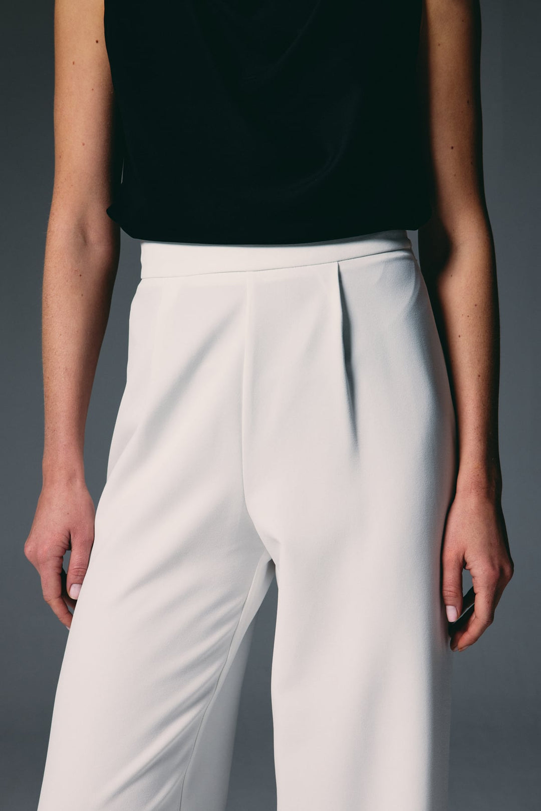 Sateen Pantalon Palazzo - Écru