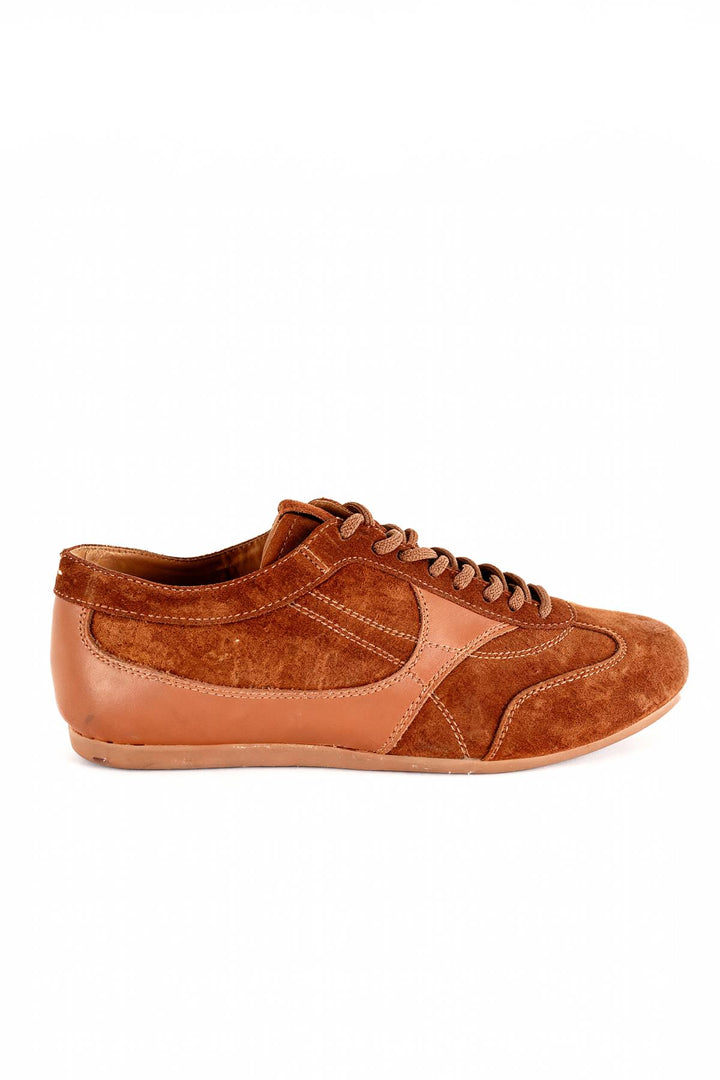 Giesto Chaussures en cuir tabac à empiècements - Tabac