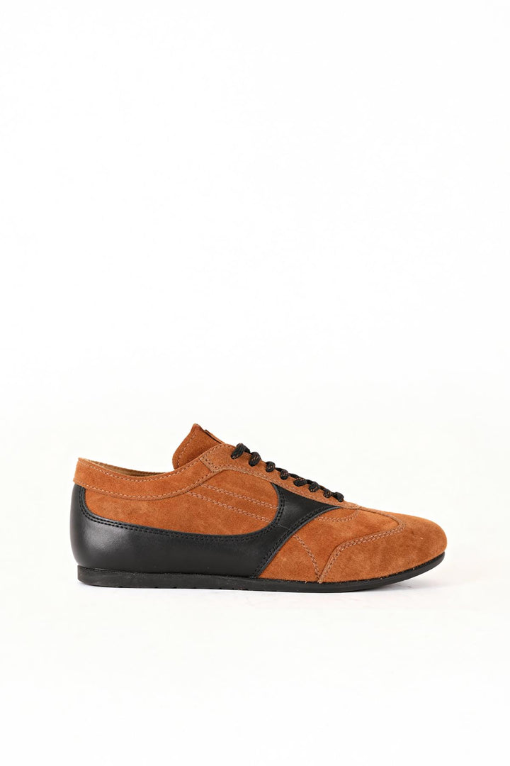 Giesto Chaussure en cuir tabac à empiècements - Tabac