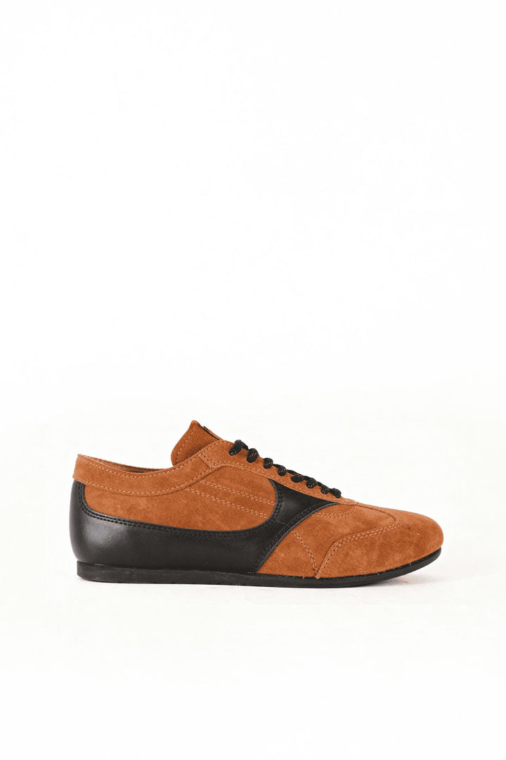 Giesto Chaussure en cuir tabac à empiècements - Tabac