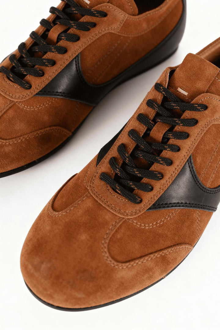 Giesto Chaussure en cuir tabac à empiècements - Tabac
