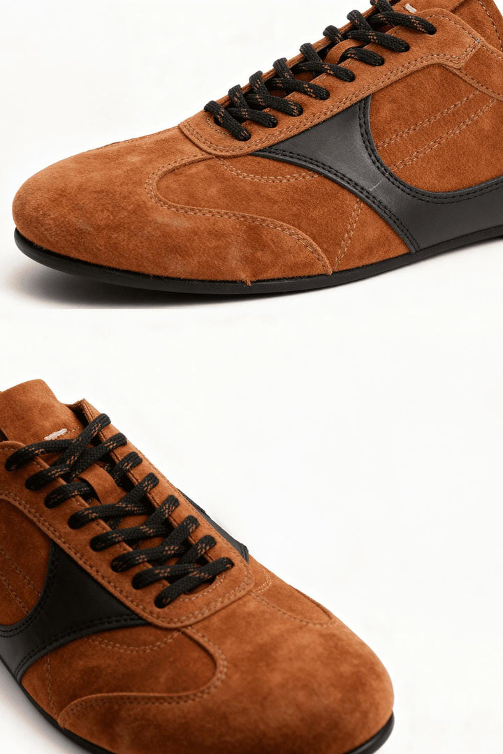 Giesto Chaussure en cuir tabac à empiècements - Tabac
