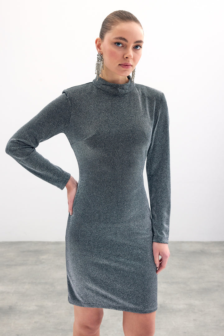 Sateen Robe courte brillante - Anthracite