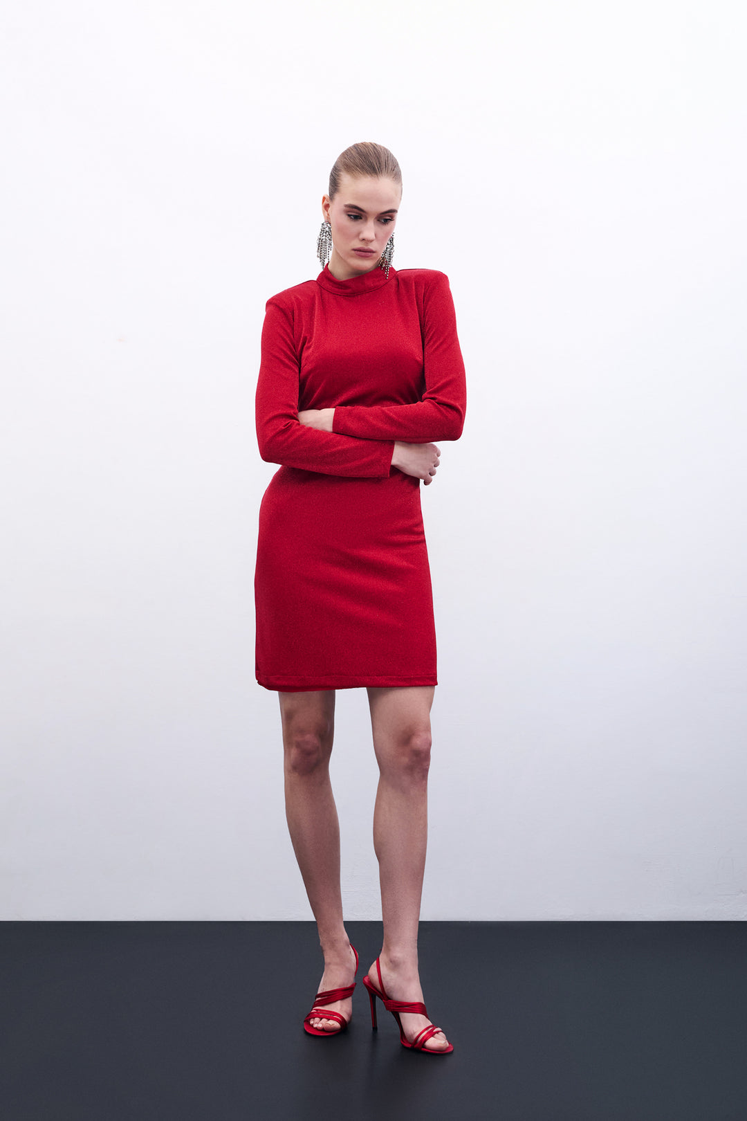 Sateen Robe courte brillante - Rouge