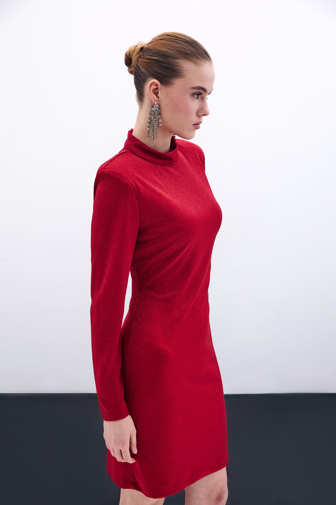 Sateen Robe courte brillante - Rouge
