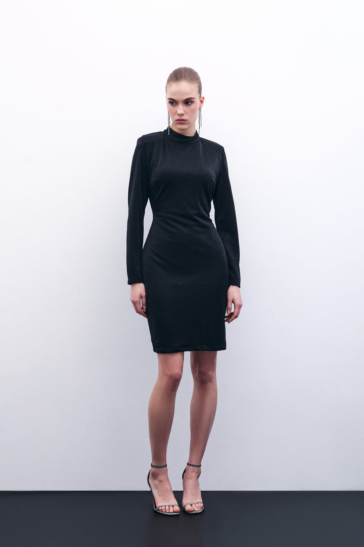 Sateen Robe courte brillante - Noir