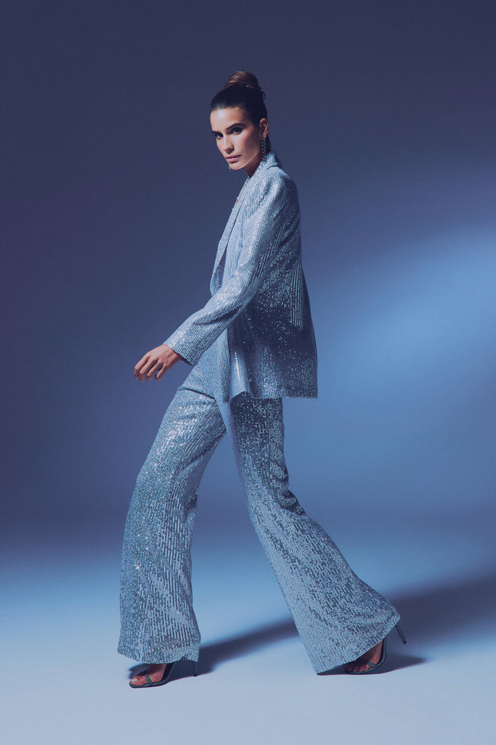 Sateen Veste ample pailletée - Gris