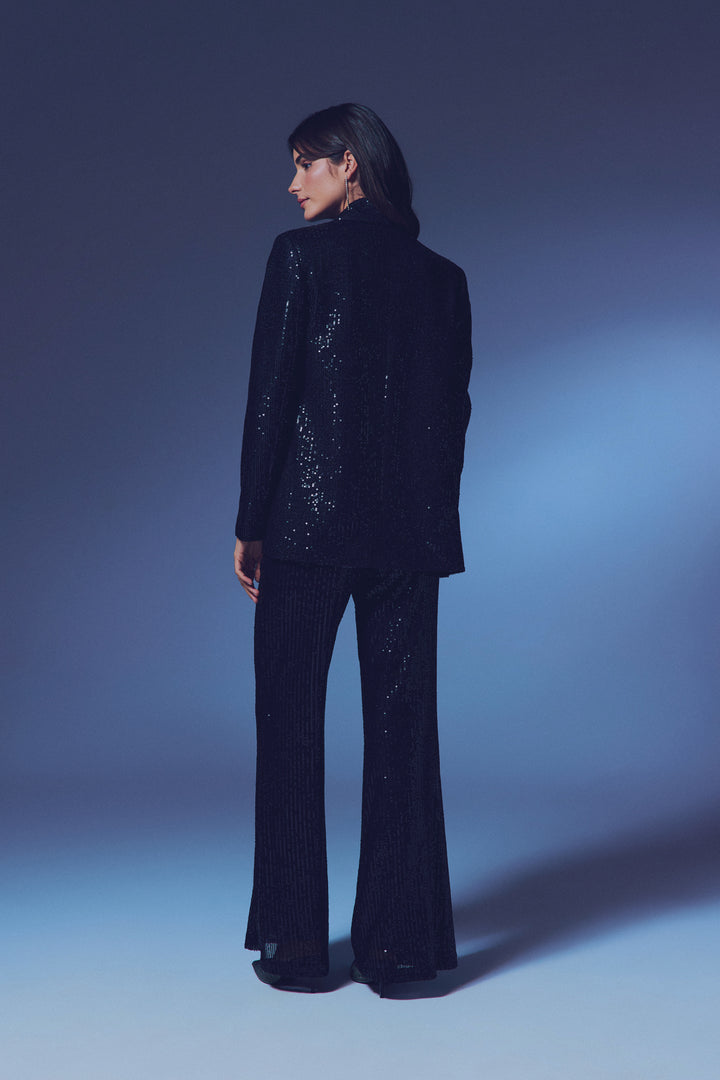 Sateen Veste ample pailletée - Noir