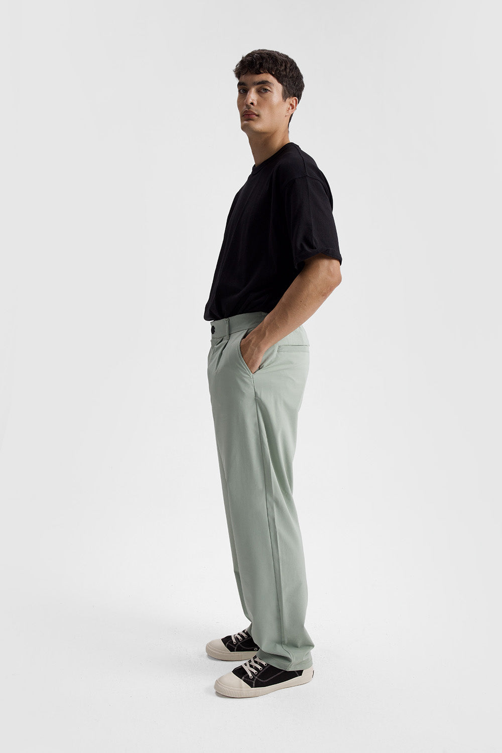 Giesto Pantalon à plis décontracté - Menthe