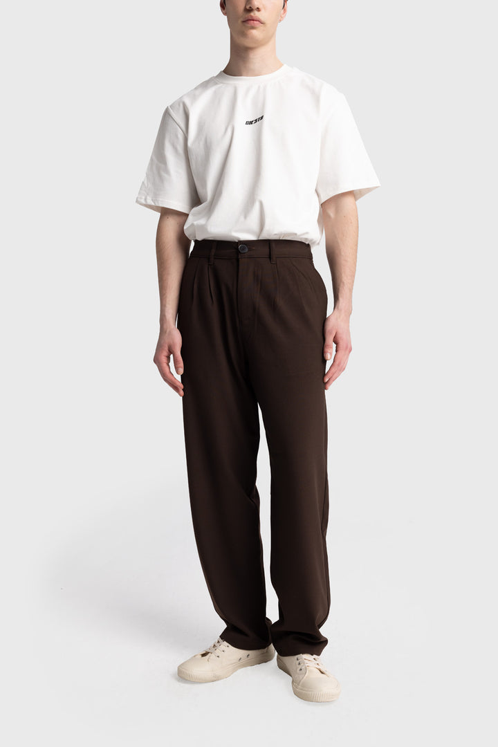 Giesto Pantalon fluide plissé - Marron