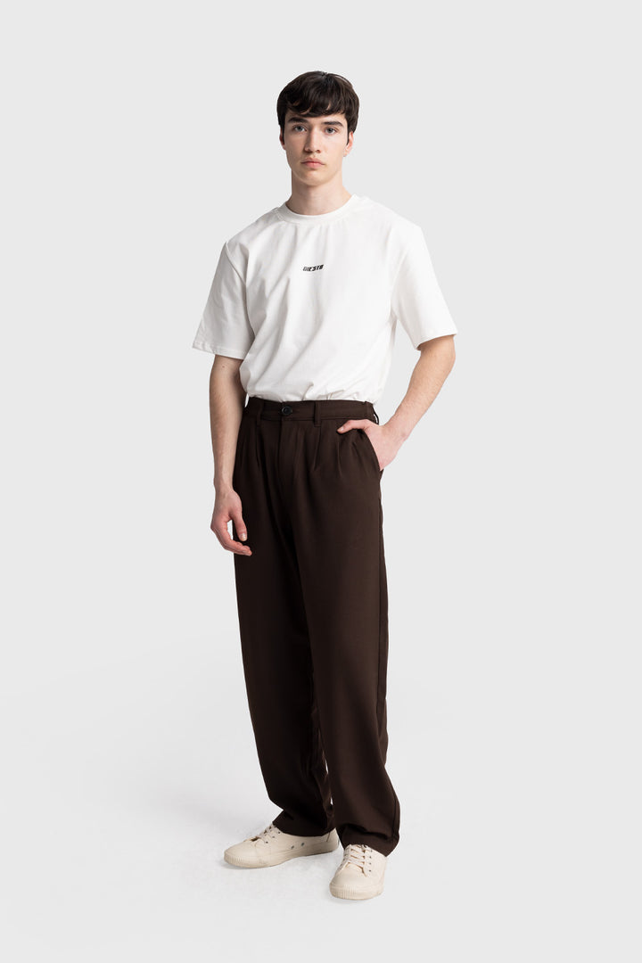 Giesto Pantalon fluide plissé - Marron